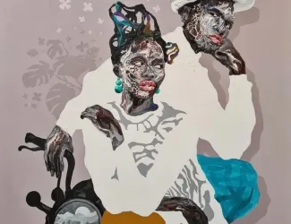 Sisqo Ndombe Manono/A True Story of a Motorcycle, 2022 Acrylic on canvas